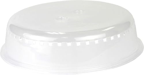 Microwave Plate Cover with Steam Vent, 26cm, BPA-Free Plastic, Clear, Pack of 2