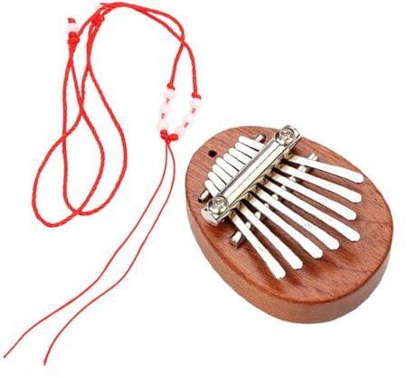 TOYANDONA Holz Kalimba Daumenklavier für Anfänger und Kinder Sicheres Musikinstrument Kleiner mit 8 Tasten Hölzernes Fingerklavier für Performance und Party