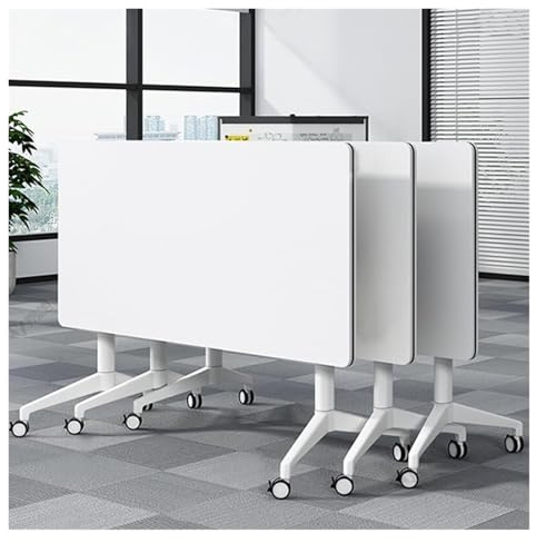 DMBBSAPBSH Besprechungstisch klappbar, Mobile Besprechungs- und Schulungstische for Büros, Klassenzimmer und Konferenzräume(White,47.2x23.6x29.5in)