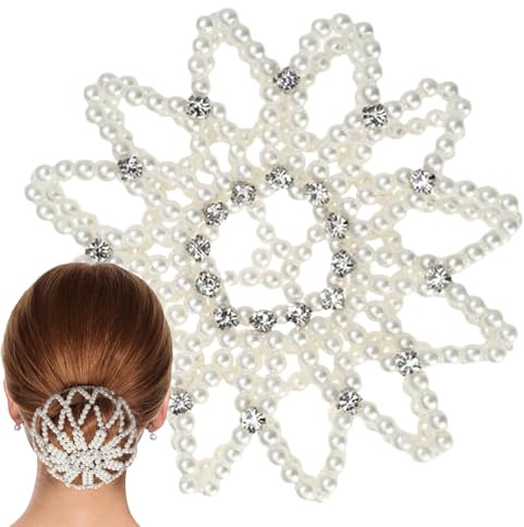 Haarknotenhalter – Perlen-Strass-Ballett-Haarnetz | Pferdeschwanz-Halter, Styling-Zubehör, schnelle Fixierung, Arbeit, Tanz, Performance, Bühnenauftritt, Hochzeit, Sport, formelle Veranstaltungen