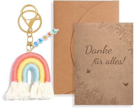 BANGTRAD Dankeschön Geschenke Klein, Schlüsselanhänger Danke und Dankeskarten, Danke für Alles, Schlüsselanhänger Erzieherin Geschenk, Freundin Lehrerin Kollegin Abschiedsgeschenk