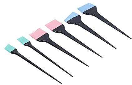 LUCKDANO Set di Pennelli per Colorare i Capelli in Silicone 6 Pezzi | Uso Domestico e in Salone | Colorazione Veloce, Materiali Durevoli, Facile Pulire, Design Semplice e Bello