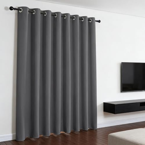 SUNLIMEI Thermovorhang 150 x 245 cm Verdunkelung Kälteschutz Schlafzimmer Curtains mit Ösen Modern 1 Stück für Wohnzimmer Schlafzimmer Heimbüro, Dunkelgrau