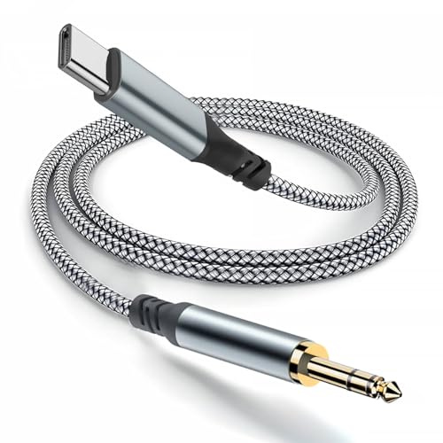 USBC to 3.5mm Audio Cable, 1M Braided Hi-Fi Stereo Sound Aux Aux to UsbC | Type C to Headphone Jack Compatible with iPhone 17 16/15 Series, Samsung Galaxy S24/S23/S22, Pixel, MacBook(Male to Male)