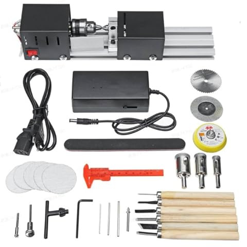 Mini Tour à Bois, Machine à Polir Les Perles 96w Avec Perçage Et Fraisage Rotatifs, Outil D'usinage Cnc Diy Pour Le Travail Du Bois, Meulage, Polissage Et Artisanat De Table