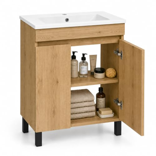 paplinskimoebel Mobile sottolavabo con lavabo Loft Oak opaco, 60 x 40 cm