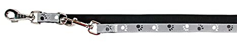 TRIXIE Hundeleine Silver Reflect V Leine XS–S, 2,00 m 15 mm in schwarz/silbergrau - verstellbare und reflektierende Hundeleine für gute Sichtbarkeit - für sehr kleine bis kleine Hunde - 12214