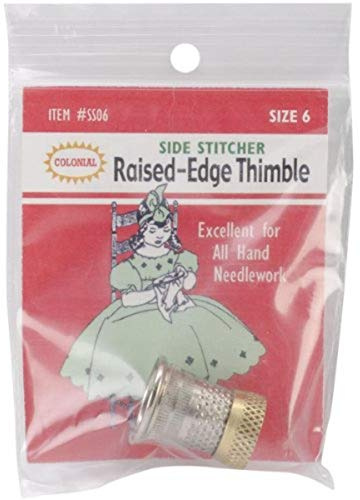 Colonial Needle SST-6 Raised Edge Thimble, Size 6