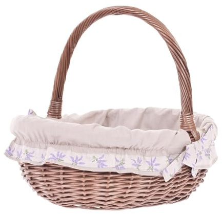 e-wicker24 Alles aus Weide Shoppingkorg av vide, vit strykkorg, flätad korg, oval, presentkorg