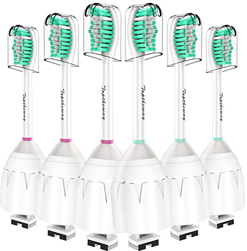 Toptheway Replacement Brush Heads Compatible with Sonicare E-Series Essence Xtreme Elite Advance and CleanCare Screw-On Toothbrush Handles 7022/66, 6 Pack