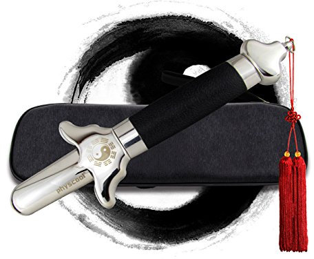 PHYSKOW Premium Extendable Chinese Taichi Sword with Free Luxury Red Sword Tassel and PU Leather Bag