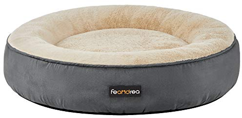 Feandrea Hundebett, Katzenbett, Donut, Ø 60 cm, dunkelgrau PGW060G02