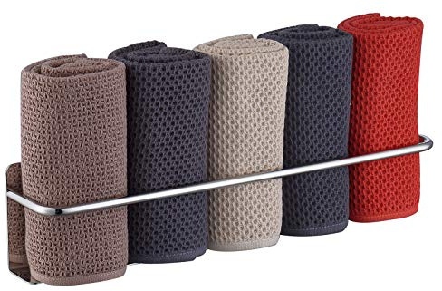 HomeHeng Gästehandtuchhalter,40cm Handtuchhalter Selbstklebend, Badezimmer Handtuchregal Ohne Bohren, Gästehandtuchhalter Edelstahl Chrom,T01-HC