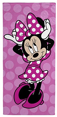 Disney Minnie Mouse Joyeux - Serviette de plage - 71x147 cm - 100% Coton