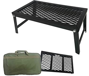 Campata Foldable Campfire Grill | Folding Legs | Fireproof Coating | Carry Bag Included | Cooking Over Open Fire | 40 x 23 x 16 cm