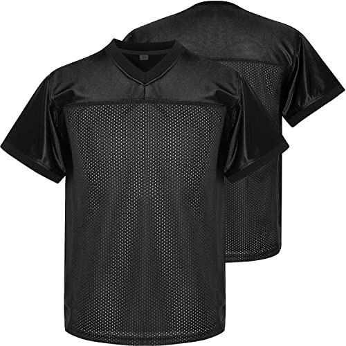 Phoneutrix Youth Blank Football Jersey, Kid's Sports T-Shirt Hip Hop Jersey for Party (X-Large, Black)