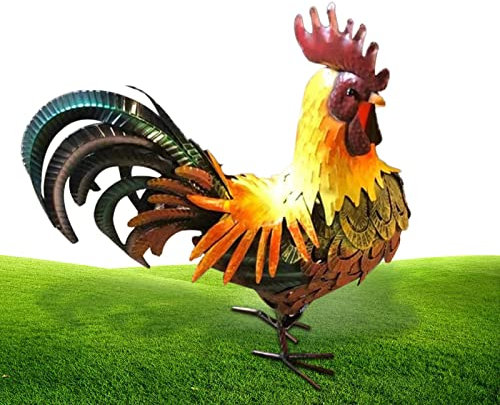 Garden Statues Cockerel Garden Outdoor Statues Large Cockerel Metal Chicken Statue - Yard Hen Chicken Decoration - Cast Iron Rooster Statues for Yard Garden -, Home Decor Fulenyi
