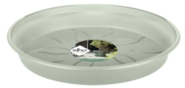 Elho Green Basics Saucer 34 - Sottovaso per Interno Esterno Coltura E Raccolta Accessori - Ø 33.5 x H 4.8 cm - Verde/Verde Pietra
