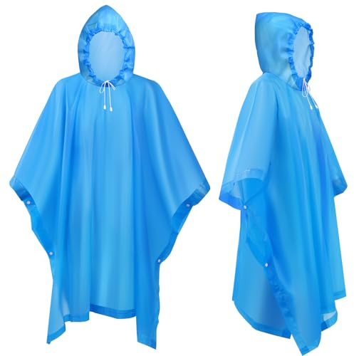 Flintronic 2PCS Chubasqueros Impermeable, Poncho de Lluvia Reutilizable con Capucha, Ligero y Impermeable, para Viajes y Exteriores, para Hombre Mujer