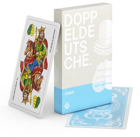 TS Spielkarten | Schnapskarten LEINEN – Doppeldeutsche Spielkarten – Handgezeichnet mit deutschem Blatt