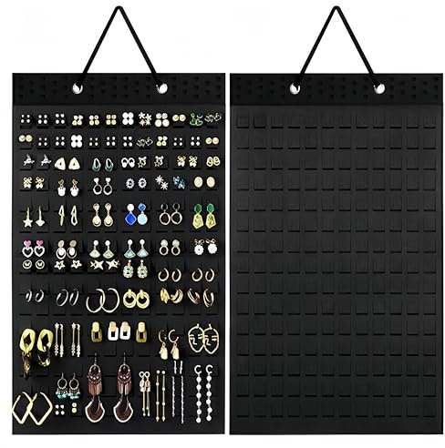 Hängender Ohrringhalter Organizer, Brosche Pin Display Board mit 150 Steckplätzen für bis zu 300 Paar Ohrringe/Pins, Ohrstecker Ohrringe Organizer und Aufbewahrung Ohrringhalter Organizer Wand