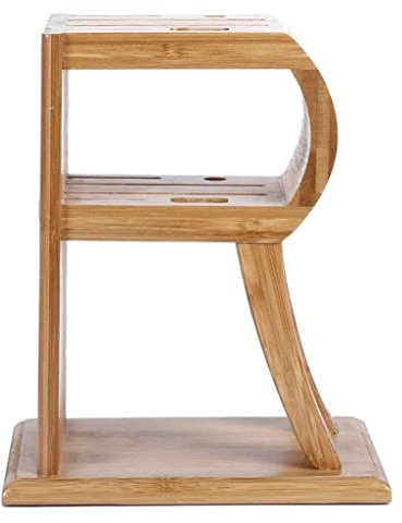 ISCBAFYX Knife Block Space Saving Knife Holder Kitchen Knife Block Home Vertical Word Bamboo Storage Rack for Kitchen