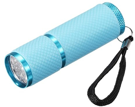PATIKIL LED Brillan en Oscuridad Linternas Mini Aluminio Azul 9 | Linterna Goma Revestida Linterna con Correa para Acampar Senderismo Fiesta
