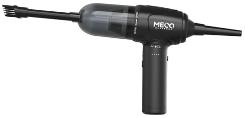 MECO ELEVERDE Computer Vacuum Cleaner 4in1, Compressed Air Duster Blower 110000RPM 16KPA Duster Cleaner with LED Light, 300ml Dust Bin Keyboard Cleaner kit Car Cleaner for PC Home 2H Charging(Black)