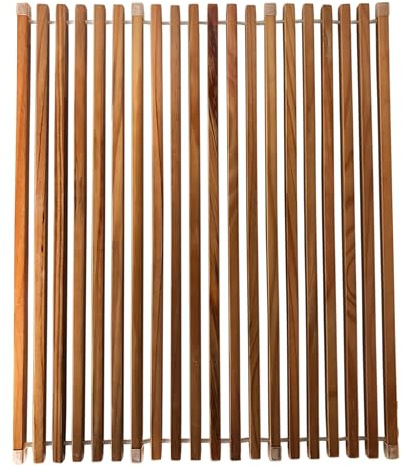 Roll Up Wooden Drying Rack Over The Sink Kitchen, Cover Sink Dry Dishes Bowl Spoon Quickly, Aesthetics and Finishes Coating, Neat Design Stain-Resistant Easy to Dry (Natural Wood color)