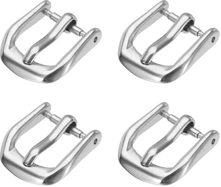 QUARKZMAN 4pz Fibbia di Ricambio per Cinturino Orologio 18mm Cinturino di Ricambio Fibbia, Chiusura Acciaio Inossidabile 316L per Cinturini Orologi Pelle Silicone Nylon Tela, Tono Argento