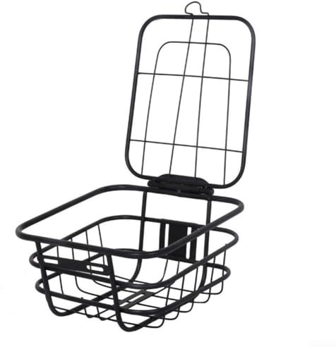 E-Bicycle Basket, Bike Front Basket Thick Iron Wire Storage Carrier, Bike Front Storage Basket with Cover For Folding Bike/E-bike