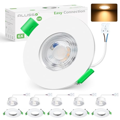ALUSSO Downlight for Ceiling 230V Ultra Slim 5W IP44 68-75MM Cutout 6PCS