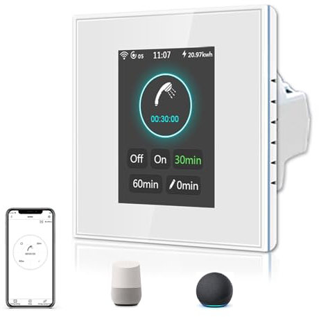 LANBON L8 LCD 25A Heater Timer Smart Switch, Work with Tuya Smart Life APP & Alexa/Google Home,24 Hour Immersion Heater Segment Timer Switch for Storage/Immersion Water Heaters/Electric Boiler,L8-HB