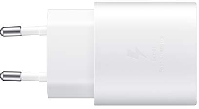Samsung Cargador USB C, Adaptador de Corriente 25 W Ultra rápido, Carga rápida, Samsung Cargador Original, con Cable, Color Blanco