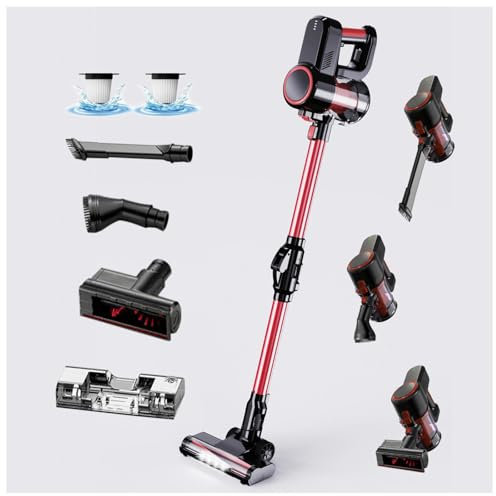 LRF-yxkj Aspira E Lava Pavimenti Casa Asciutto e Umido,Luci LED,5 in 1 Scopa Elettrica Che Aspira E Lava per Pulizia Domestica/Capelli/Polvere/Lavapavimenti