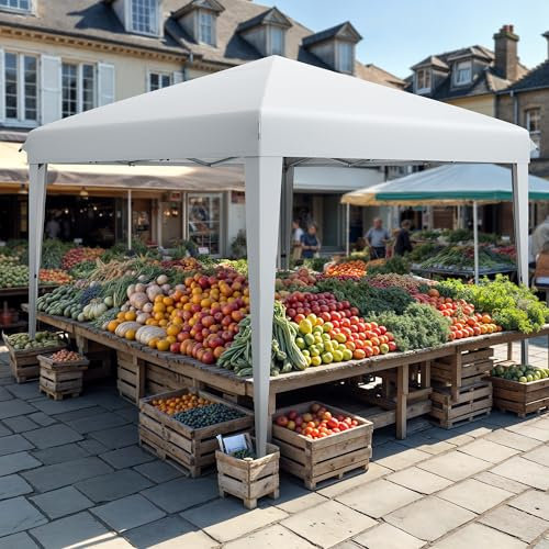 Pavillon Faltpavillon, Faltbarer Stabil Pop up Wetterfester Gartenpavillon mit UV-Schutz, höhenverstellbar für alle Jahreszeiten – ideal für Märkte, Pool,Wasserdicht und robust 3x3Meter