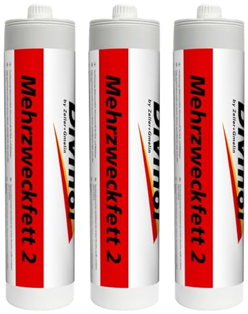 Divinol Mehrzweckfett 500g NLGI 2 Reiner System Lithiumschmierfett Lithium Schmierfett Lithiumfett Langzeitfett temperaturbeständiges Gleit Wälzlager Fett wasserbeständig (3x500g)