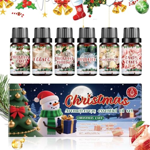 Kerzenduft - 6er Set Weihnachts Winter Duftöle,Lang anhaltender Raumduft für Zuhause Auto Wellness