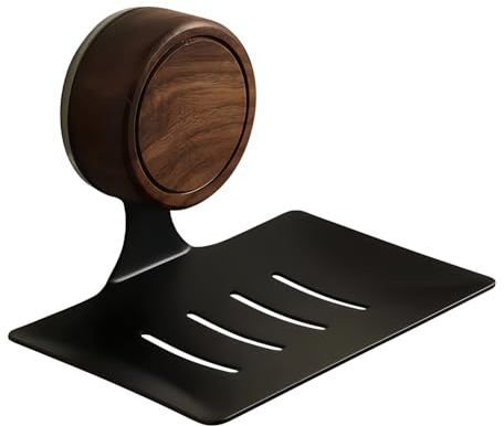 Edelstahl Seifenschale, Selbstklebend Ohne Bohren - Selbstentwässernd Mit Ablauf Loch, Rostfrei Seifenhalter Wandmontage, Schwammhalter Für Dusche, Badezimmer Und Küchenspüle (Schwarz)