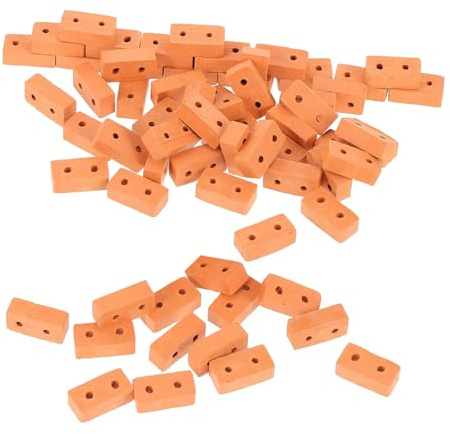 BESPORTBLE 100 Pezzi Mattoncini Miniature Realistici per Modellismo Edilizio Mattoni da Costruzione per Blocchi Simulazione Muro per Casa delle Bambole e Paesaggi Giardino DIY