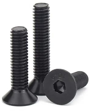 YINZHD 5/10/50 Stück M1.6 M2 M2.5 M3 M4 M5 M6 M8 Schwarz 10.9 Stahl Sechskant Innensechskant Flache Senkkopfschraube DIN7991(40mm,10pcs M5)