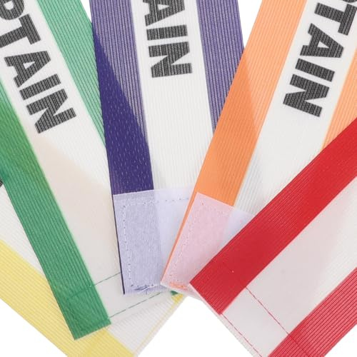 ARTSEWPLY 5 pièces Brassards Capitaine Football Élastiques Bandeaux Sportifs Colorés Ajustables Résistants Transpiration pour Entraînement et Matchs Adultes