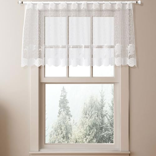 Issimober Scheibengardine Halbtransparent für Küchenfenster und Wohnräume Bistrogardine Kurz Vorhang mit Feiner Struktur für Moderne Küchengardinen 160 x 60