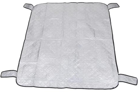 HEMOTON Copertura Protettiva Parabrezza Auto 150x125 Cm Cinghie Antivento, Telo Antigelo e Antineve per Tettuccio Apribile, Accessorio Invernale per Protezione Vetri e Guida Sicura