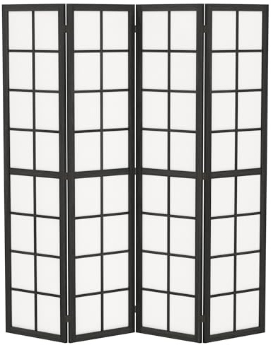 HOMCOM 4 Panel Folding Room Divider Privacy Screen 160 x 170cm, Black