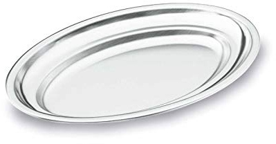 Lacor 62835 - Fuente Oval Acero Inoxidable 35cm - Hogar y Hostelería | En acero inoxidable, para servir y presentar en mesa; ideal para cocina profesional y uso diario en casa, versátil y duradero