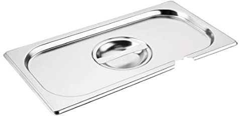 Vogue CB173 Stainless Steel 1/3 Gastronorm Notched Lid Cover Top Food Storage, Silver