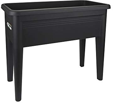 Elho Green Basics Table De Culture XXL 75 - Planteur pour Extérieur & Récolte - Ø 75.5 x H 65.1 cm - Noir/Living Noir