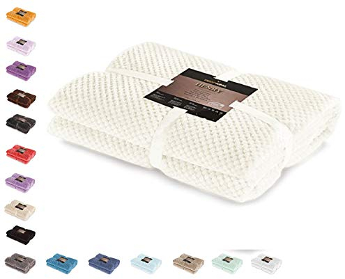 DecoKing Kuscheldecke 150x200 cm Creme Decke Microfaser Wohndecke Tagesdecke Fleece weich sanft kuschelig skandinavischer Stil Ecru Henry