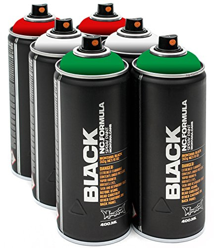 Montana Black 6x 400ml Italy / Mexico / Hungary Sprühdosen Pack